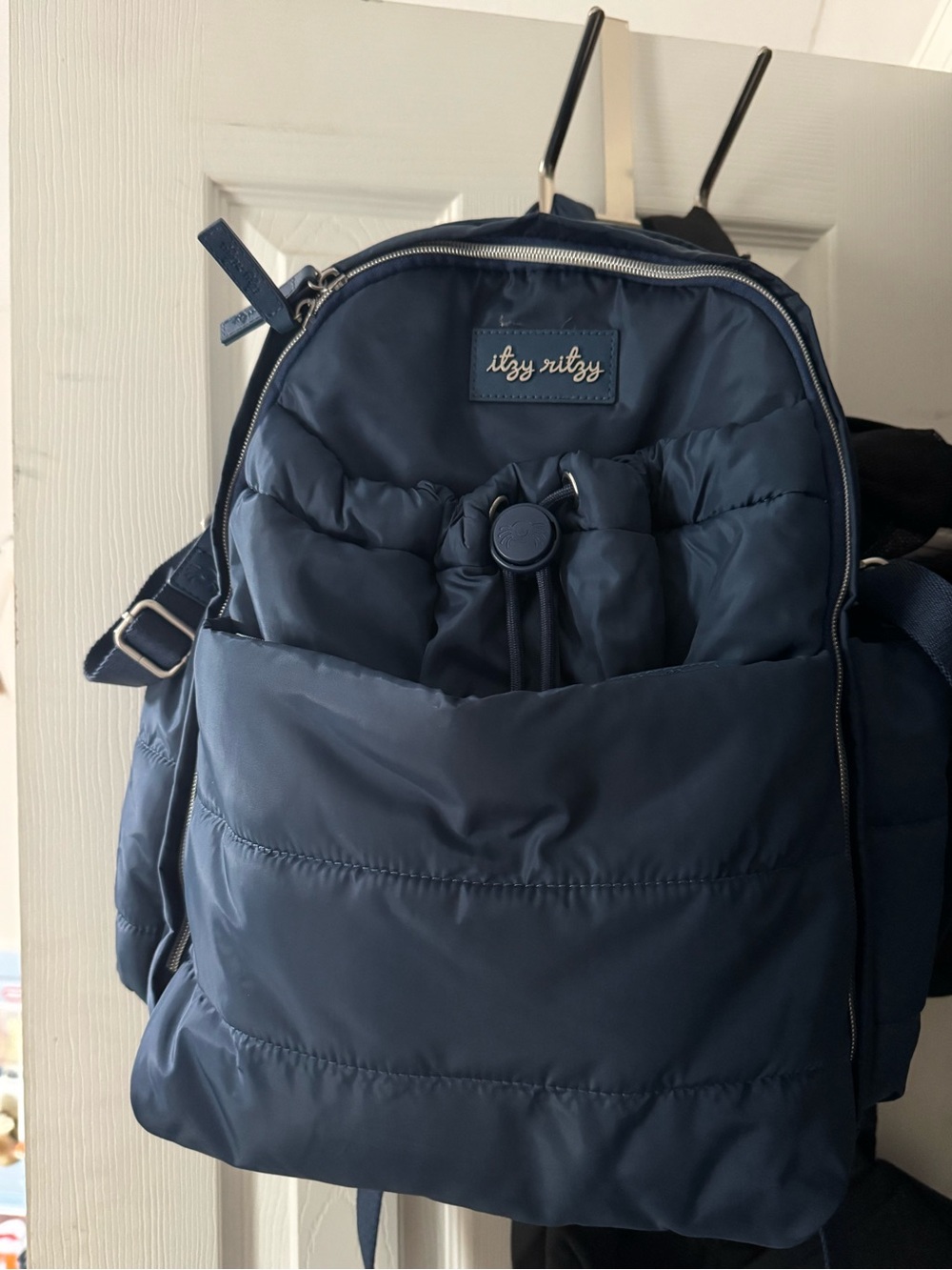 Itzy Ritzy Navy Puffer Backpack - diaper Bag